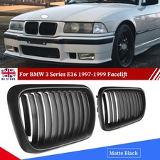 Matte Black Front Kidney Grille Grill For BMW 3-Series E36 M3 Sedan Coupe Cabrio