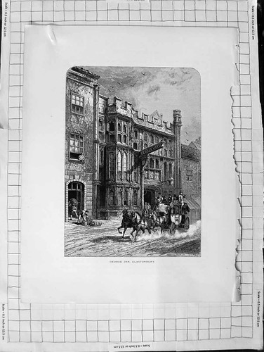 Original old antique print - old,