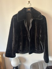 Mens black faux fur - black, zip
