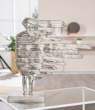 Extraordinary 38cm Italian Abstract Studio Aluminium Women In The Wind Sculpture