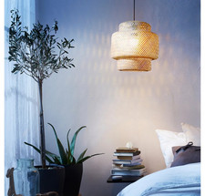 New IKEA SINNERLIG  Pendant Lamp Shade Bamboo Ceiling Light Large Wooden 27cm