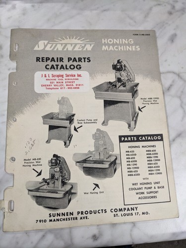 Sunnen service repair - sunnen, parts