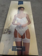 White basque corset with suspenders XS 34AA bust used