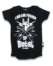 Six Bunnies The Future Of Metal Black Baby Romper Vest Biker Rock Festival