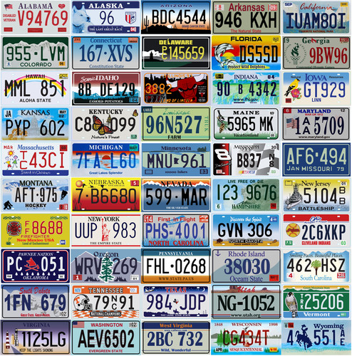 Set usa license plates - license,