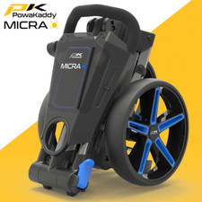 POWAKADDY 2025 MICRA GOLF TROLLEY / ULTRA COMPACT GOLF CART - GUNMETAL / BLUE