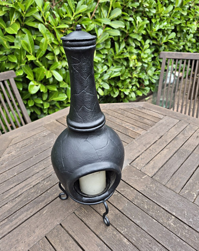 Black cast iron chiminea - black,
