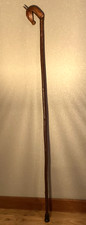 VINTAGE SHEPHERDS CROOK WITH UNIQUE HAND CARVED HORSES HEAD