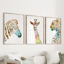 Colorful Safari Animal Wall