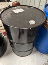 205l steel drum, used previously for alcohol storage. Black.