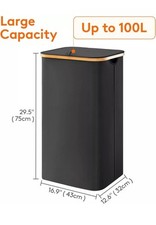Brand New Black 100L Bamboo Laundry/Storage Baskets With Lid
