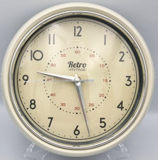 Retro Vintage Wall Clock Cream