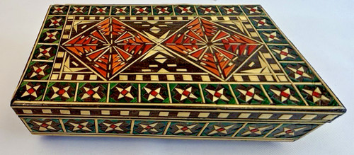 Wooden inlay dresser trinket - wooden,