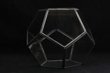 Glass brass terrarium - brass,