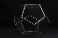 Glass Brass Terrarium, Hexagonal. 21cm Tall, 24cm Diameter