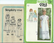 S 9763 sewing pattern Pretty DRESS in 2 lengths sew Communion Flower Girl size 3
