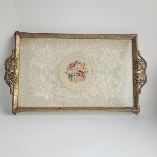 Vintage lace inset glass - vintage,