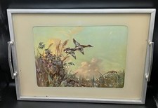 Vintage 40s Wood Framed Tray -