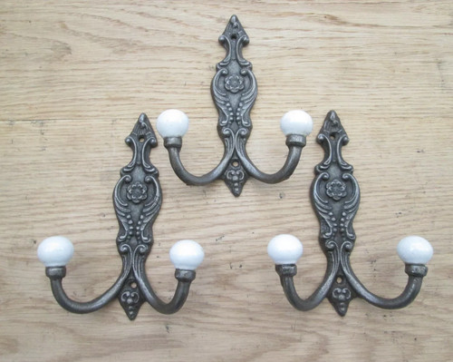 Ornate coat hooks cast - coat, iron
