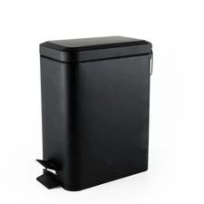 Beldray LA041173BLKFEU7 Bathroom Pedal Bin – Rectangular Soft-Close Lid Rubbish