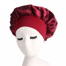 Long Hair Care Satin Bonnet Night Sleep Hat Cap Silk feel Head Wrap Turban Cover