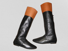 Lightweight Shires Charlbury Black/Tan Leather Jockey Racing Boots - Size UK 5