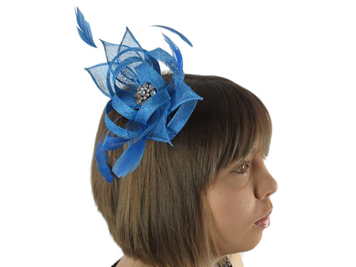 Cobalt blue sinamay feather - cobalt,