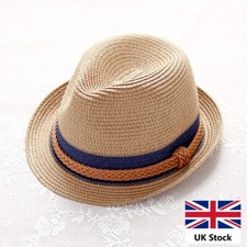 Women Ladies Summer Straw Sun Hat Jazz Trilby Fedora Hat Festival Cap Beach