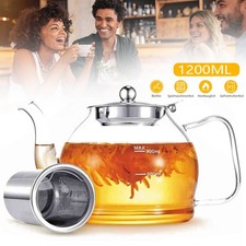 Glass Teapot Tea Kettle 1200ml