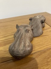Vintage Carved Wooden Hippo
