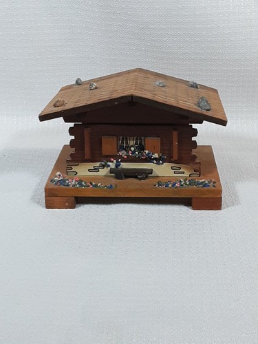 Vtg wood music trinket box - trinket,