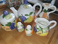 Rayware Teapot, Sugar, Milk, Salt And Pepper And Oil Jug