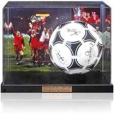 Liverpool F.C 1978 European Cup Winning Squad Hand Signed by 8 Football Display 