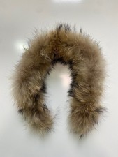 Natural Brown Real fur collar hood trim