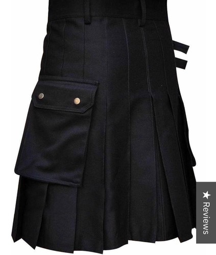 Black wedding kilt cotton - kilt,
