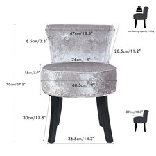 Velvet Vanity Stool with Low