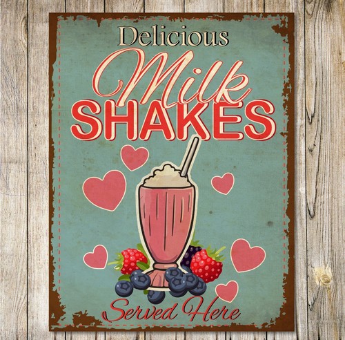 Retro milkshake sign vintage - sign,