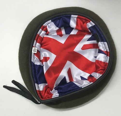 Khaki beret with union jack - beret,