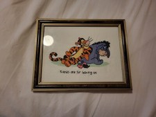 Winnie The Pooh Finished Cross Stitch In A Frame - Tigger & Eeyore