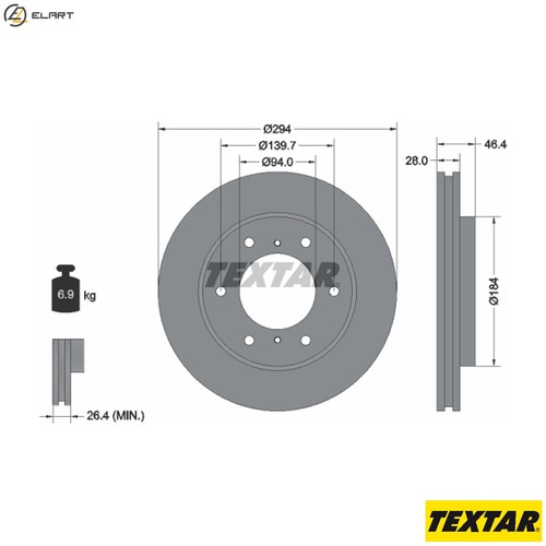 Brake disc 92180205 for - 92180205,