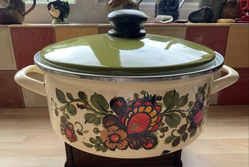 Floral enamel pan casserole - floral,