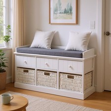 Hallway Shoe Bench 3 Wicker