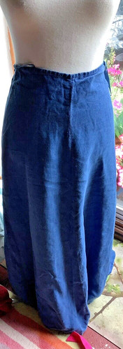 Denim blue linen skirt s10 - blue,
