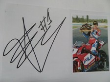JAMES TOSELAND SUPERBIKES, AUTOGRAPH MOUNT TO WHITE CARD.