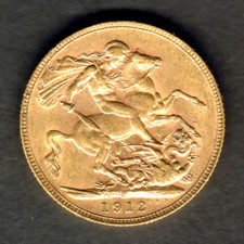 Australia. 1912 Perth - Full Sovereign...Gold......  Part Lustre..  aEF