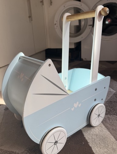 Wooden doll pram pushchair - wooden,