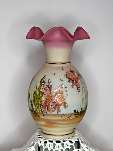 Fenton burmese glass - vase, from