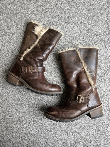 Caterpillar brown leather fur - brown,