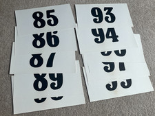 15 Vintage unused Cardboard numbers for attaching to Athletes Vest #'s 85 to 99