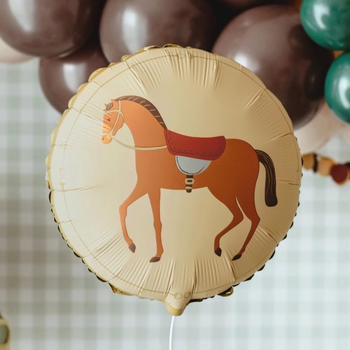Round cream horse - cream, balloon